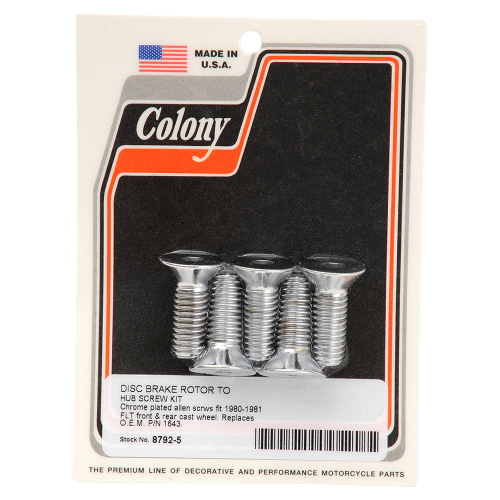 Colony - Colony Front or Rear Rotor to Hub Screw Kit - 8792-5