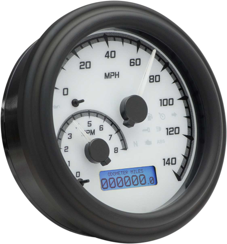 Dakota Digital - Dakota Digital MVX Series Fatbob Analog/Digital Gauge System - White/Gray Black - MVX-2004-WG-K