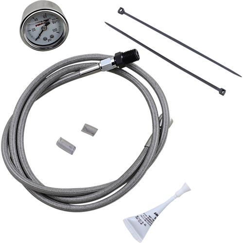 Feuling - Feuling Remote Oil Pressure Gauge/ Line Kit - Stainless /Chrome - 9044