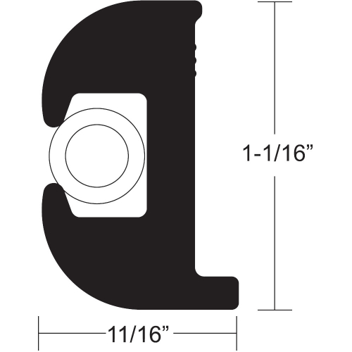 TACO Marine - TACO Flex Vinyl Rub Rail Kit - Black w/White Insert - 50' - 1-1/16" x 11/16"