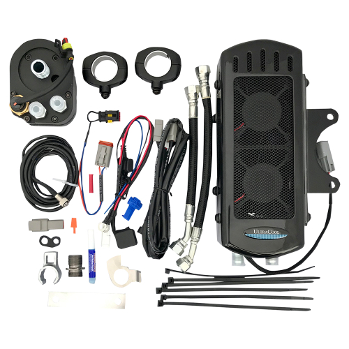 UltraCool - UltraCool Frame Mounted Oil Cooler Kit - Gloss Black - SMT-1G