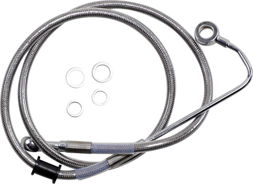 Drag Specialties - Drag Specialties Extended Stainless Steel Front Brake Line Kit - Clear Coated - 39 3/4in. - 1741-5756