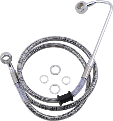 Drag Specialties - Drag Specialties Extended Stainless Steel Front Brake Line Kit - Clear Coated - 38 3/4in. - 1741-5780