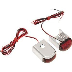 Alloy Art - Alloy Art Fender Strut LED Marker Lights - Raw with Red LED - Red Lens - DSL8-3R