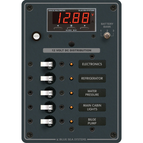 Blue Sea Systems - Blue Sea 8401 DC 5 Position w/Multi-Function Meter
