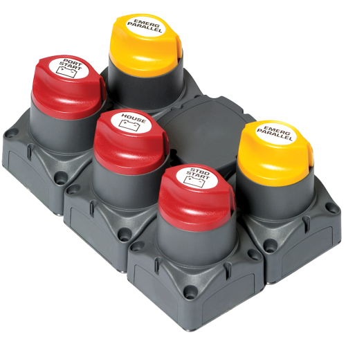 BEP Marine - BEP Battery Distibution Cluster f/Twin Outboard Engines w/Three Battery Banks w/Motorized VSR