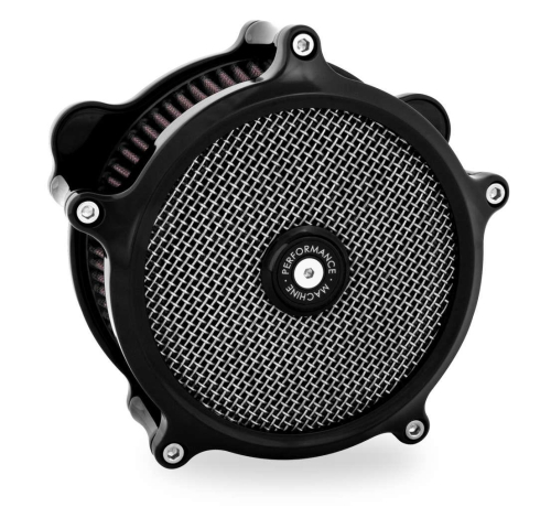 Performance Machine - Performance Machine Super Gas Air Cleaner - Black Anodized - 0206-2139-B
