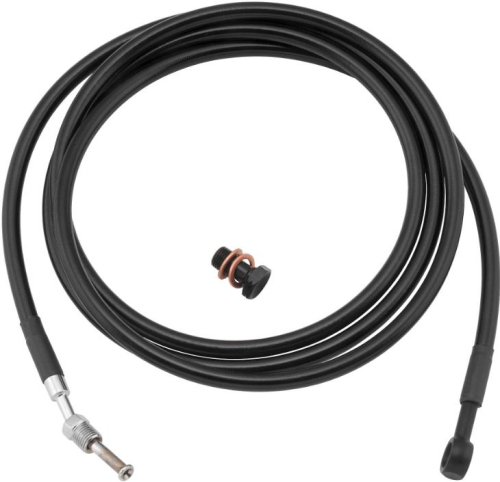 Goodridge - Goodridge Stainless Steel Braided Hydraulic Clutch Line Kit - 4in. Over Stock - Black - HD0127-1CPBK+4