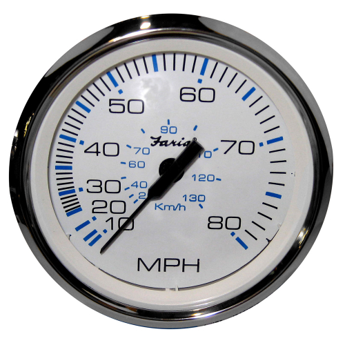 Faria Beede Instruments - Faria Chesapeake White SS 4" Speedometer - 80MPH (Pitot)
