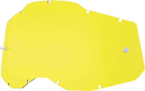 100% - 100% Replacement Lens for Adult Racecraft 2/Accuri 2/Stratus 2 Goggles - Yellow - 51008-108-01