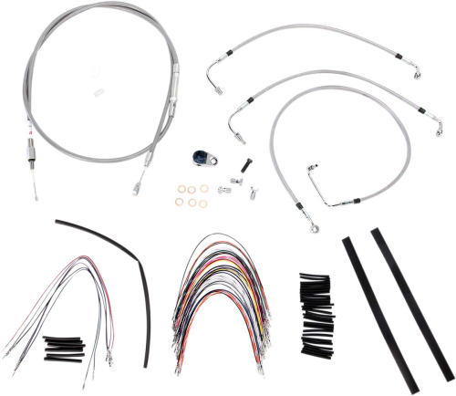 Burly Brand - Burly Brand Extended Cable/Brake Line Kit for 14in. Gorilla Handlebars - Stainless Steel - B30-1091