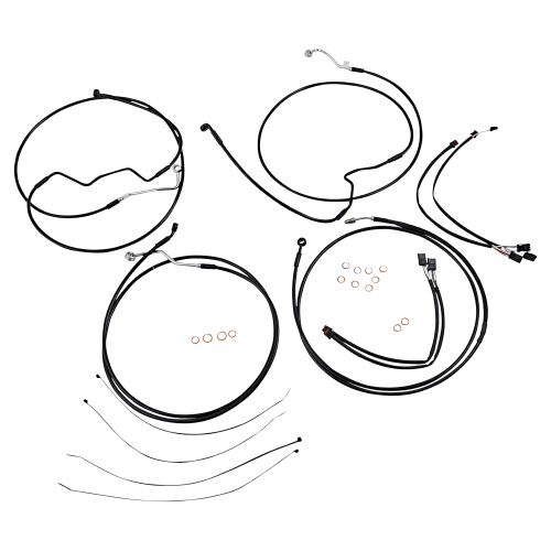 Magnum - Magnum Black XR Handlebar Installation Kit with Black Fittings for 15-17in. Ape - 486412