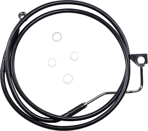 Drag Specialties - Drag Specialties Standard Length Front Stainless Steel Brake Line Kit - Black Vinyl - 1741-3988
