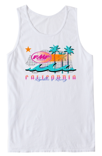 FMF Racing - FMF Racing Wavy Tank Top - SU22123900-WHT-L - White - Large