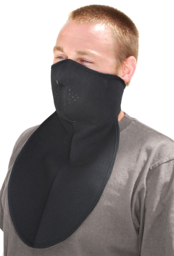 Zan Headgear - Zan Headgear Half Face Neoprene Mask with Neck Shield - WNFM114HN - Black - OSFM