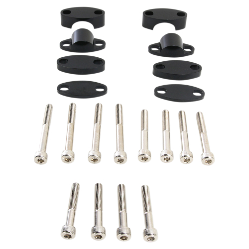 Emgo - Emgo Handlebar Riser Kit for 1-1/8in. Bars - Black Anodized - 23-09381