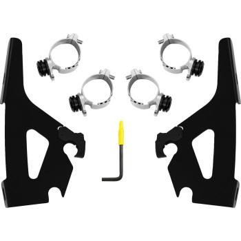 Memphis Shades - Memphis Shades Batwing Fairing for Trigger-Lock Mounting Kit - Black - MEB2075