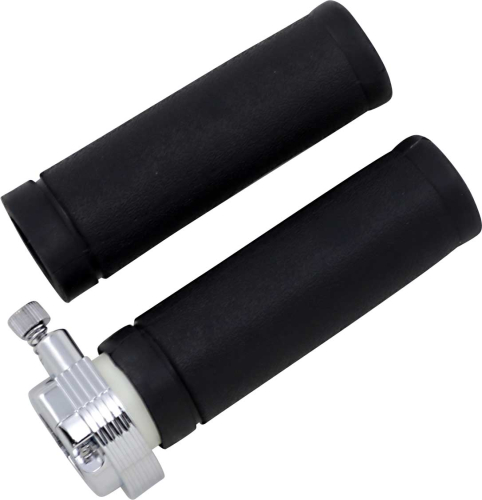 Drag Specialties - Drag Specialties Dual-Cable Throttle/Grip Assembly - Chrome - 12-0914DA-BC324