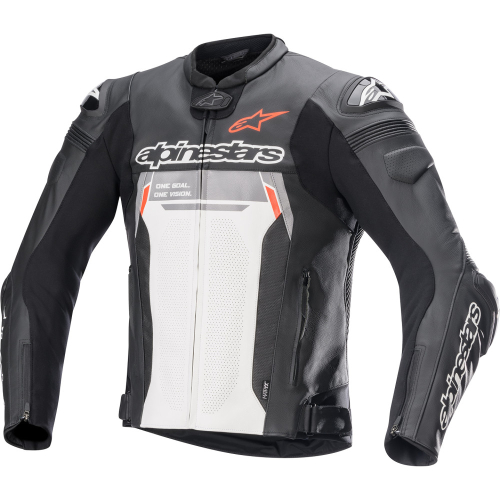 Alpinestars - Alpinestars Missile V2 Ignition Leather Jacket - 3100222-12-48 - Black/White - 48