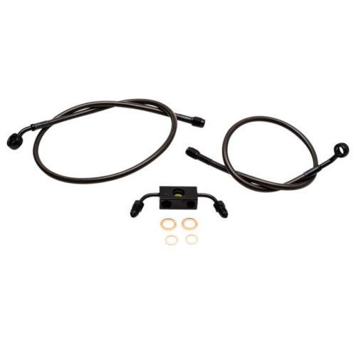 LA Choppers - LA Choppers Midnight Braided Brake Line - 12-14in. Ape Hangers - LA-8231B13M