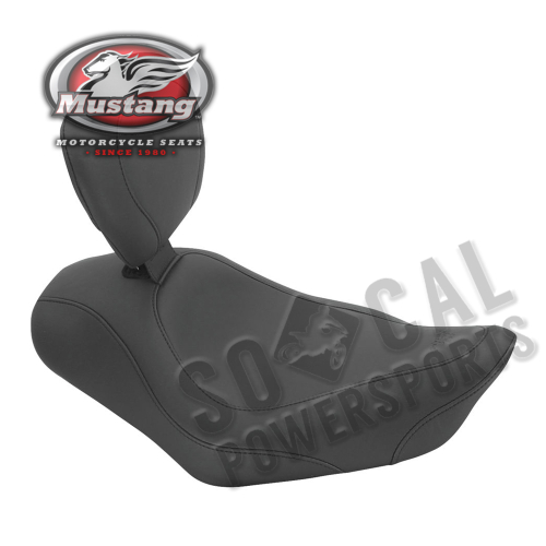 Mustang - Mustang Wide Tripper Solo Seat with Driver Backrest - Smooth - Black - 79812