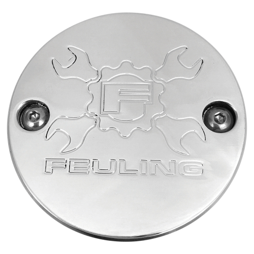 Feuling - Feuling Points Cover - Gear Cross Logo - Polished Chrome - 9136