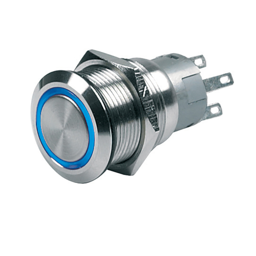BEP Marine - BEP Push-Button Switch 12V Latching On/Off - Blue LED
