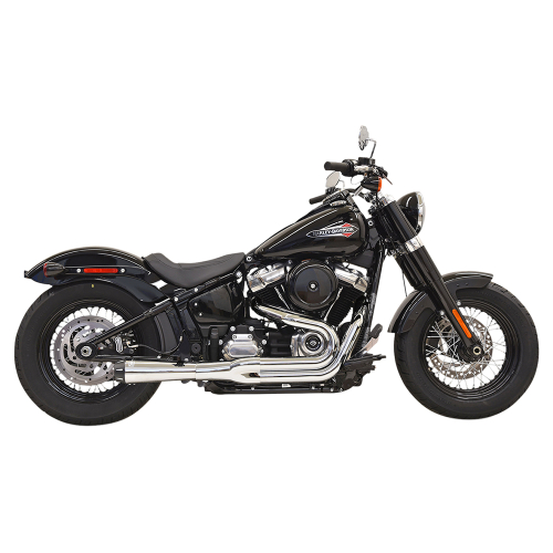 Bassani Manufacturing - Bassani Manufacturing Road Rage III 2-Into-1 Exhaust System - Chrome with Full Chrome Heat Shields - 1S92R