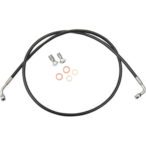 LA Choppers - LA Choppers Black Vinyl/Stainless Braided Brake Line - 15-17in. Ape Hangers - LA-8153B16B