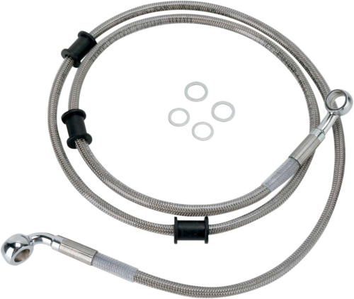 Drag Specialties - Drag Specialties Standard Length Front Stainless Steel Brake Line Kit - Clear - 680214