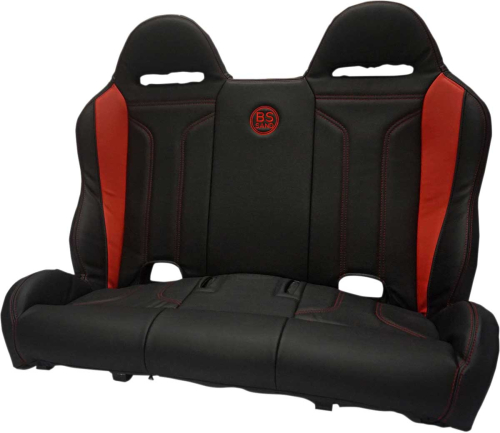 BS Sand - BS Sand Performance Front/Rear Bench Seat - Double T - Black/Red - PEBERDDTX