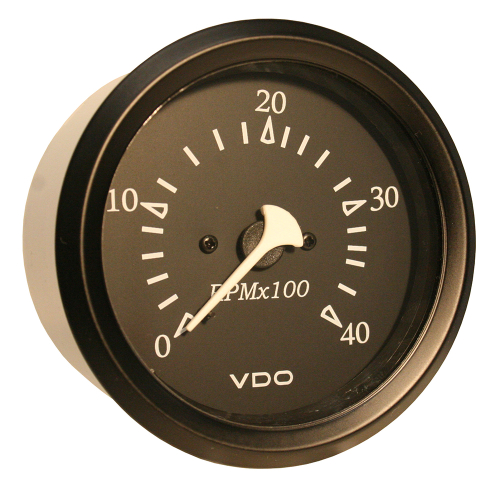 VDO - VDO Cockpit Marine 85MM (3-3/8") Diesel Tachometer - 4000 RPM - Black Dial/Bezel