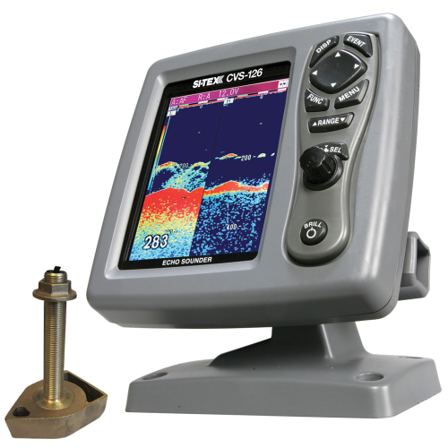 SI-TEX - SI-TEX CVS-126 Dual Frequency Color Echo Sounder w/600kW Thru-Hull Transducer 1700/50/200T-CX