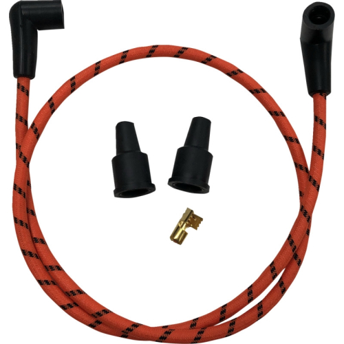 Drag Specialties - Drag Specialties Universal Braided Spark Plug Wires - Orange/Black - 2104-0400