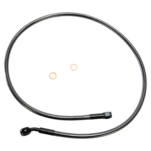 Magnum - Magnum Black Pearl Designer Series ABS Front Upper Brake Line - 10mm., 35deg. Banjo - 36in. - AS47136
