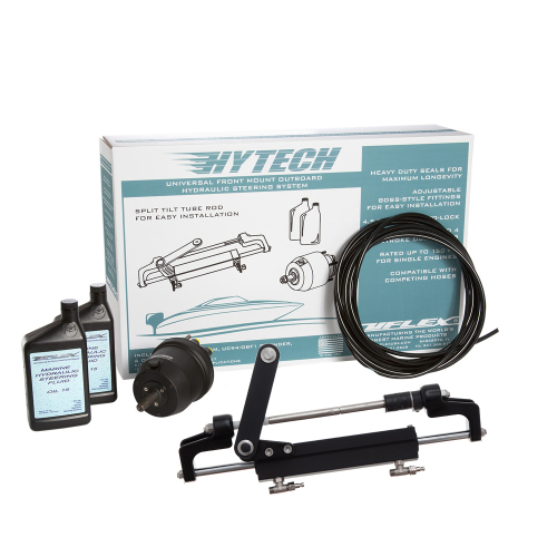 Uflex USA - Uflex HYTECH 1.1 Front Mount OB System up to 175HP - Includes UP20 FM Helm, 2qts of Oil, UC95-OBF Cylinder &amp; 40&#39; Tubing