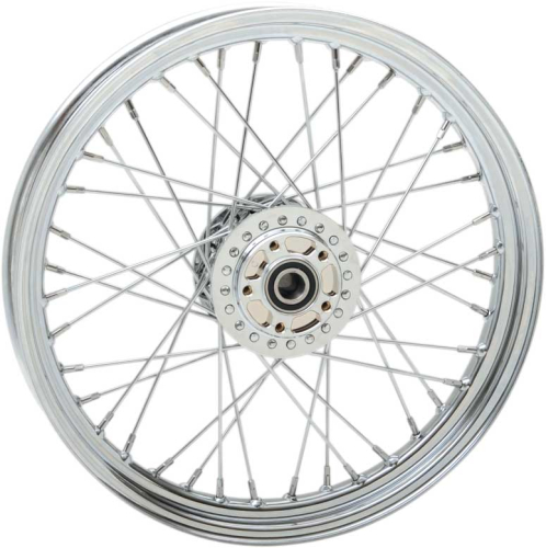 Drag Specialties - Drag Specialties Laced 40 Spoke Front Wheel - 19x2.5 - Chrome (Single/Dual Disc) - 63148