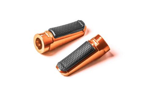 PUIG - PUIG Hi-Tech Footpeg Mounts - Racing/Rubber - Orange - 7318T