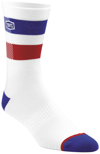 100% - 100% Flow Socks - 2400500018 - Flow White - Lg-XL