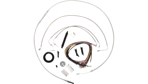 LA Choppers - LA Choppers Complete Handlebar Cable/Brake & Clutch Line/Wire Kit - Stainless Braided - LA-8155KT2-13