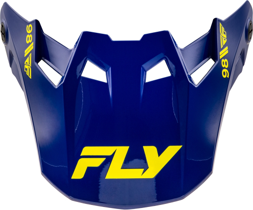 Fly Racing - Fly Racing Visor for Formula CC Objective Helmet - Navy/Yellow - Md-Lg - 73-4359