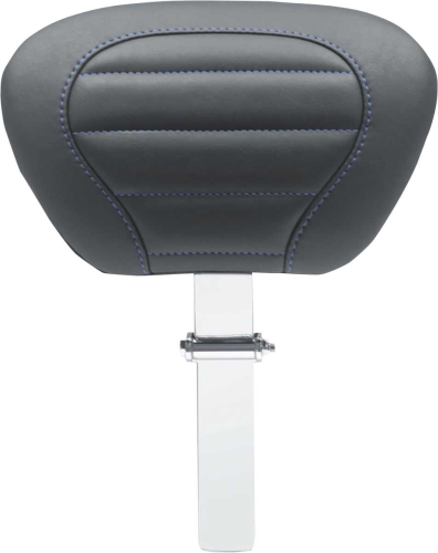 Mustang - Mustang One-Piece Deluxe Touring Removable Driver Backrest - Black/Sky Blue - 79012SB