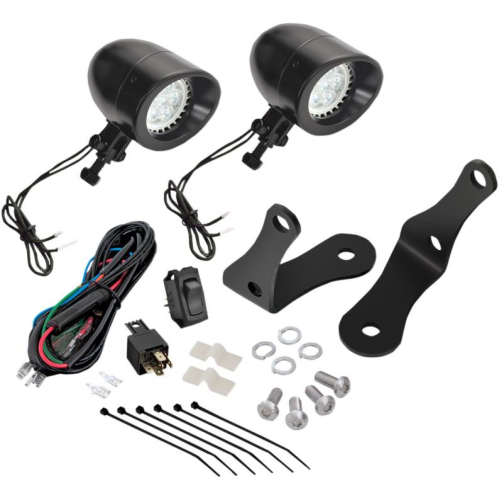 Show Chrome - Show Chrome 2 3/8in. Forged Bar Light Kit - LED - Black - 30-109LBK
