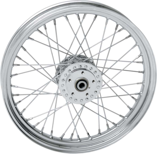 Drag Specialties - Drag Specialties Laced 40 Spoke Front Wheel - 19x2.5 - Chrome (Single/Dual Disc) - 64357
