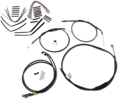 Burly Brand - Burly Brand Extended Cable/Brake Line Kit for 14in. Ape Handlebars - Black - B30-1198
