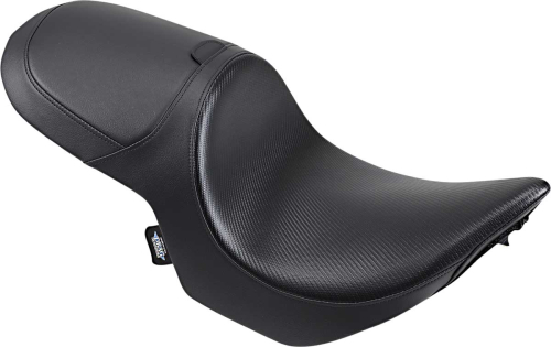 Drag Specialties - Drag Specialties Predator Seat with Backrest Option - Carbon fiber texture - 0810-1583
