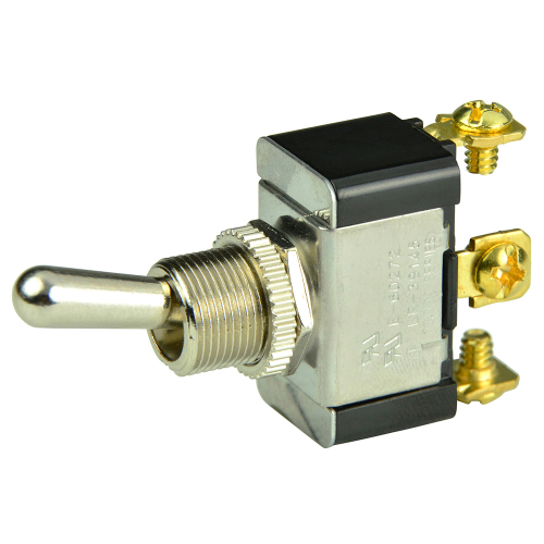 BEP Marine - BEP SPDT Chrome Plated Toggle Switch - ON/OFF/(ON)