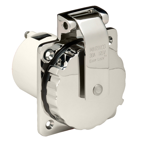 Marinco - Marinco 303SSEL-B 30A Power Inlet - Stainless Steel - 125V