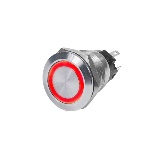 Blue Sea Systems - Blue Sea 4162 SS Push Button Switch - Off-On - Red - 10A