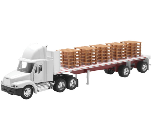 New Ray Toys - New Ray Toys 1:32 Long Hauler - Freightliner Century Class Flatbed with Pallet - 10593